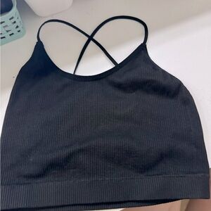 Ribbed black crop top